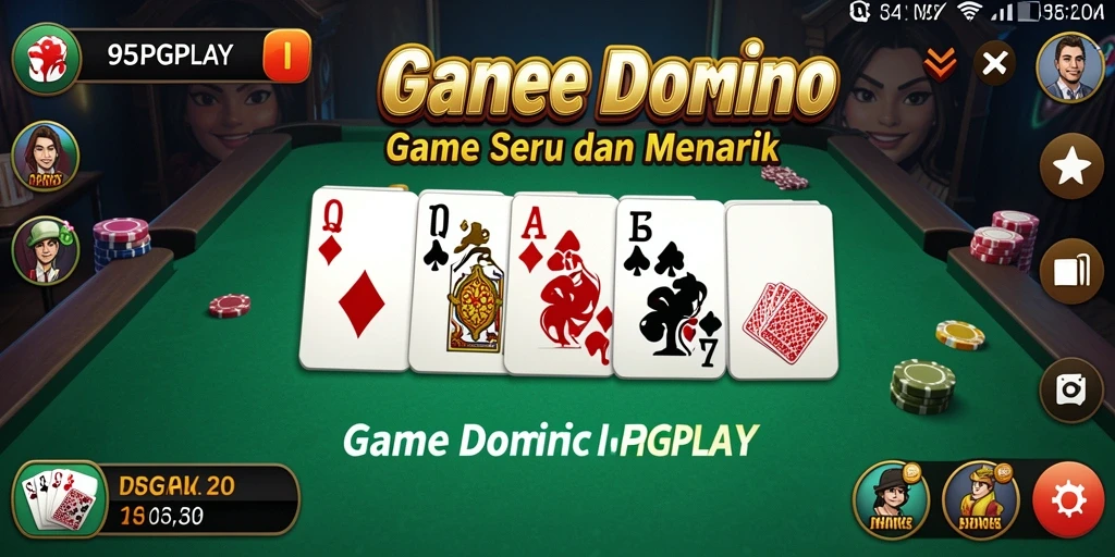 Screenshot gameplay 95PGPLAY menampilkan serunya permainan domino.