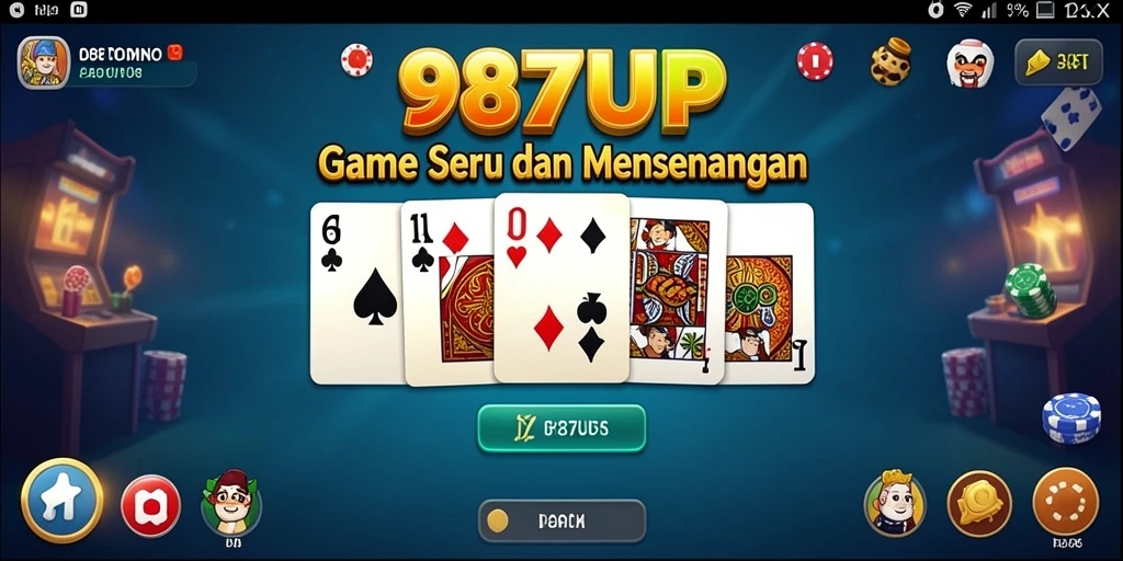 Screenshot gameplay 987UP menampilkan pertarungan Domino yang seru.