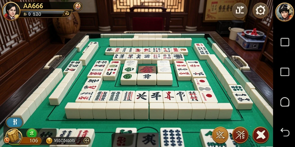 Gameplay menarik dari AA666 dengan suasana Mahjong yang menyenangkan.