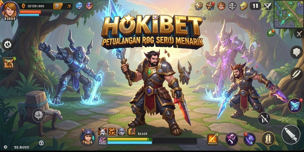 Tampilan gameplay HOKIBET dengan aksi RPG yang seru dan menantang.