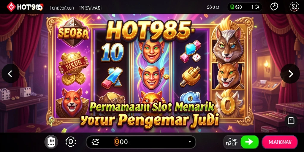 Tampilan gameplay HOT985 menampilkan serunya permainan Slot yang menarik.