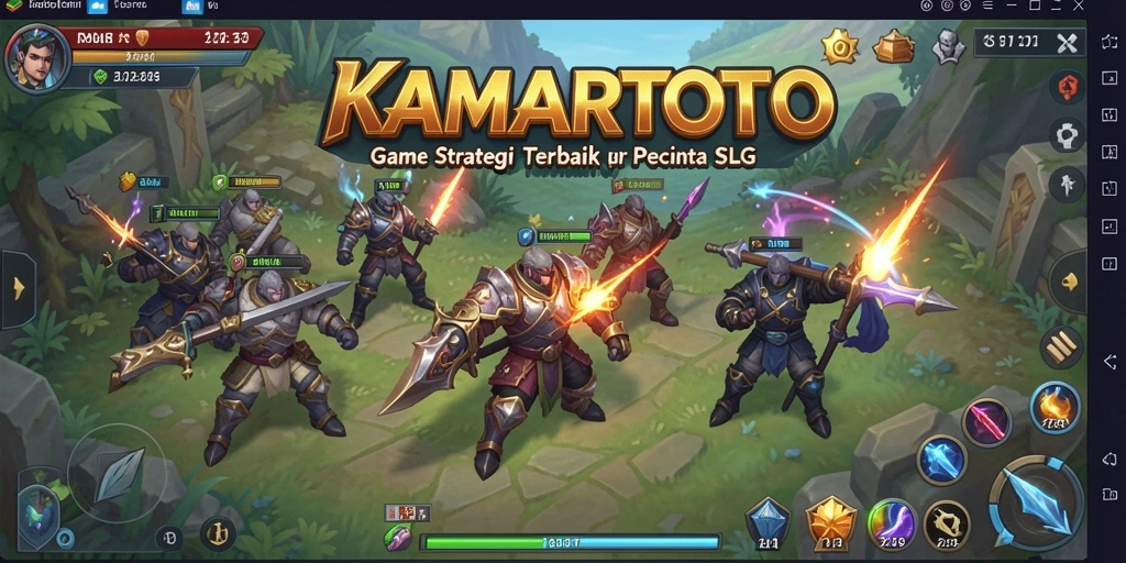 Screenshot gameplay KAMARTOTO menampilkan pertempuran strategis yang intens.