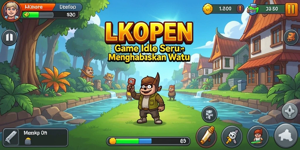 Tangkapan layar gameplay LKOPEN yang menampilkan mekanisme permainan Idle.