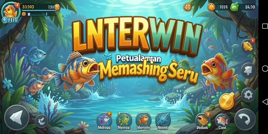 Screenshot LNTERWIN menampilkan aksi memancing yang mendebarkan.