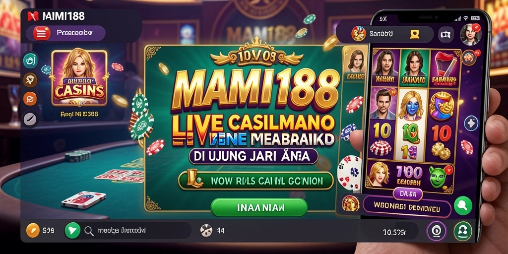 Screenshot gameplay MAMI188 menampilkan dealer interaktif dan suasana Live Casino.