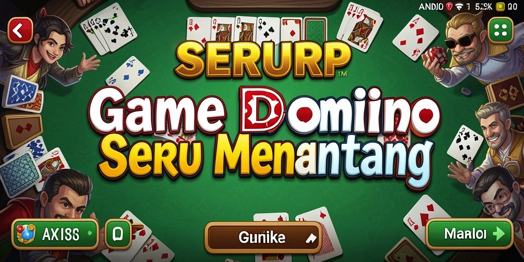 Screenshot gameplay SERURP menampilkan suasana permainan Domino yang seru.